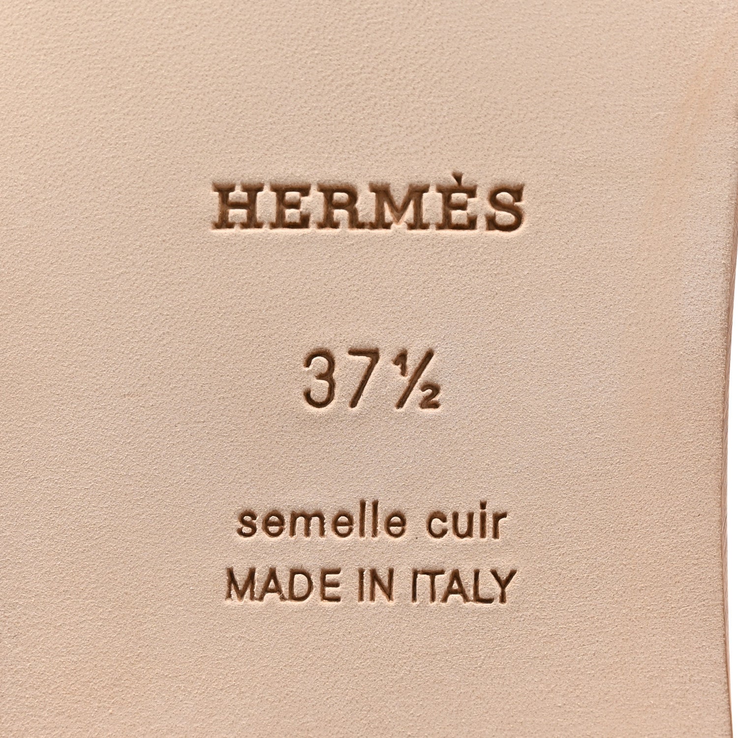 Hermes Box Calfskin Oran Sandals 37.5 Gold 6 of 8