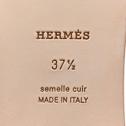 Hermes Box Calfskin Oran Sandals 37.5 Gold 6 of 8