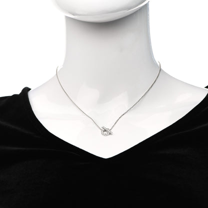 Hermes 18K White Gold Diamond Finesse Pendant Necklace 2 of 5
