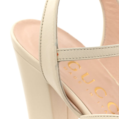 Gucci Malaga Kid Keyla Platform 60/155mm Slingback Sandals 41 Mystic White 17 of 19