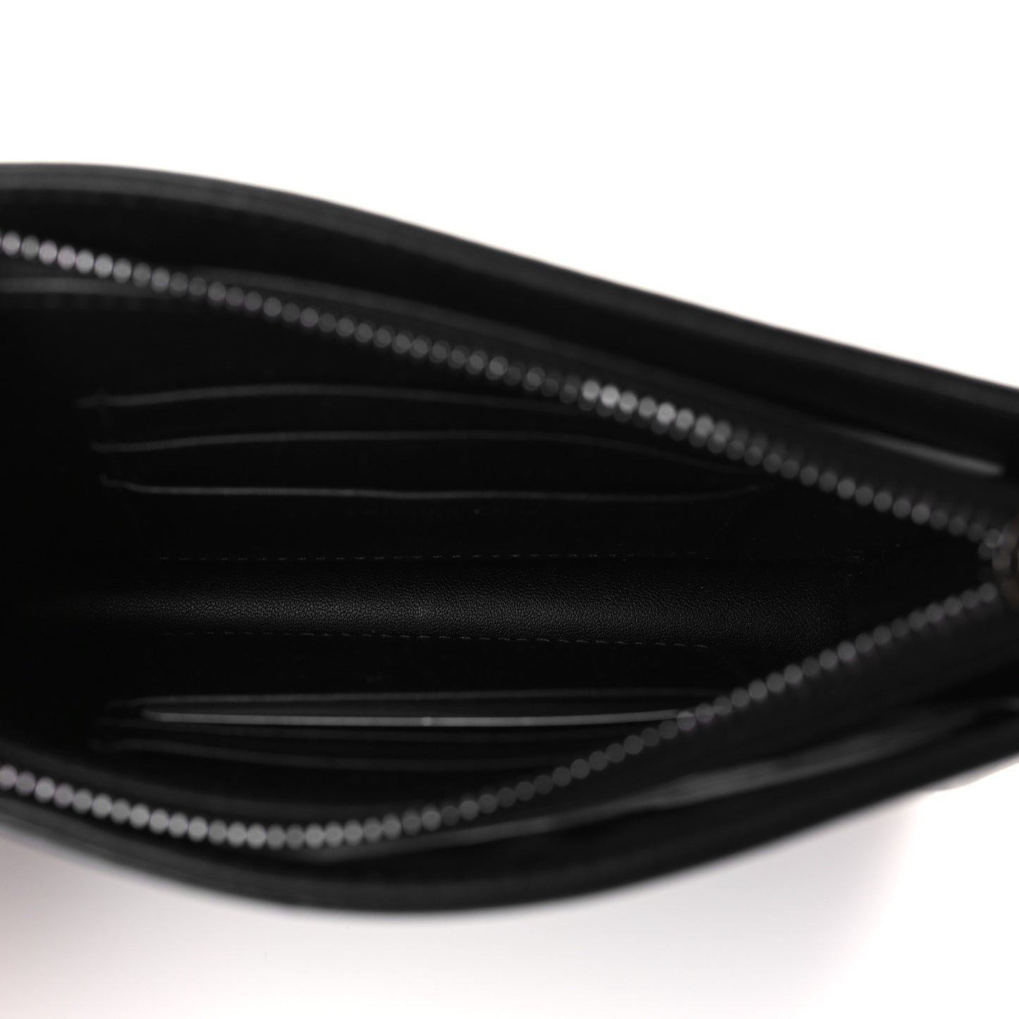 Calfskin Macrocannage Diamond Caro Zipped Pouch With Chain Black
