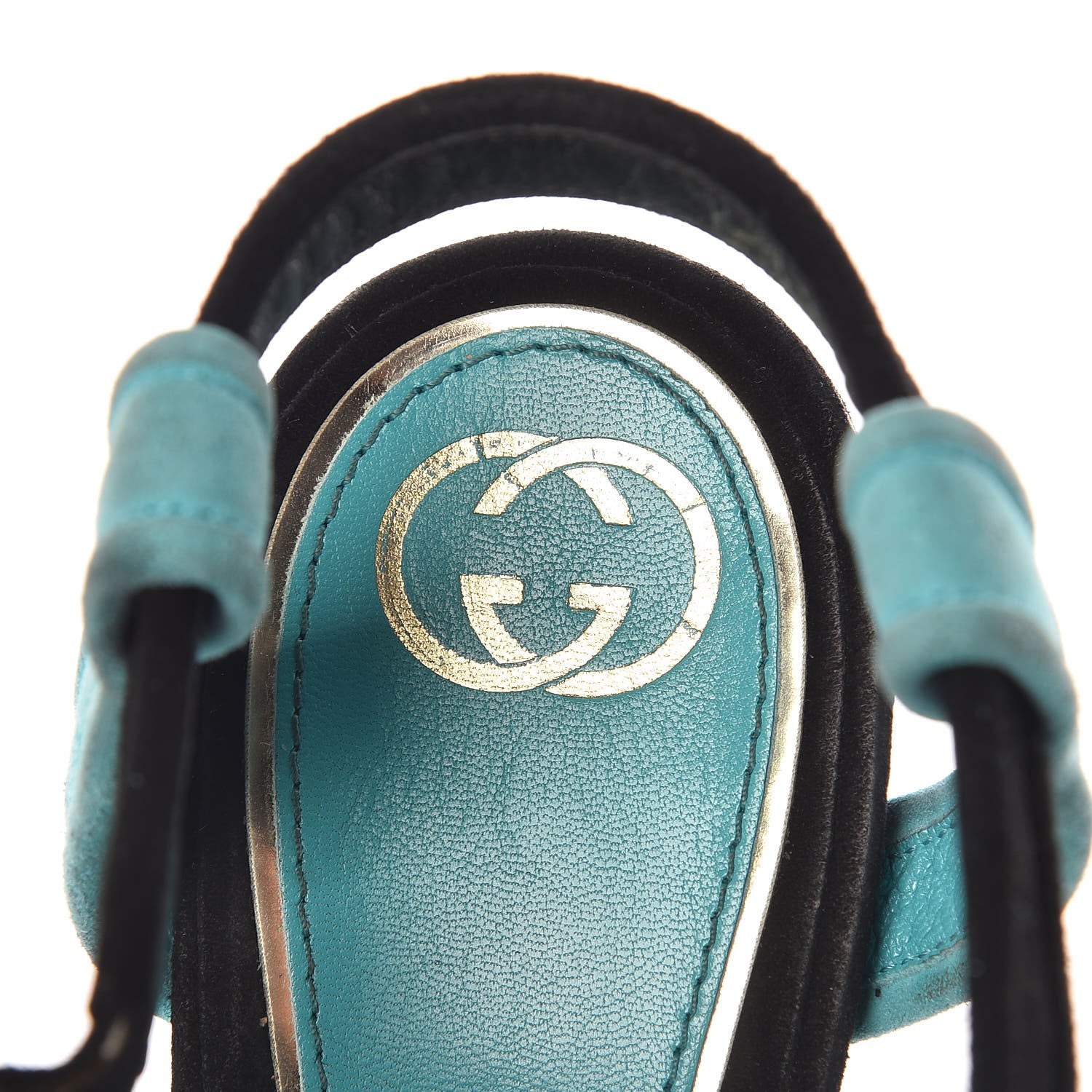 Gucci Suede Tri-color Platform Sandals 42 Turquoise 8 of 15