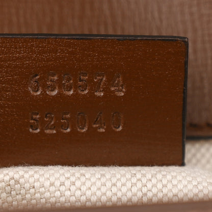 Gucci GG Supreme Monogram Azalea Calfskin Web Mini Horsebit 1955 Shoulder Bag Beige Ebony Brown Sugar 7 of 10