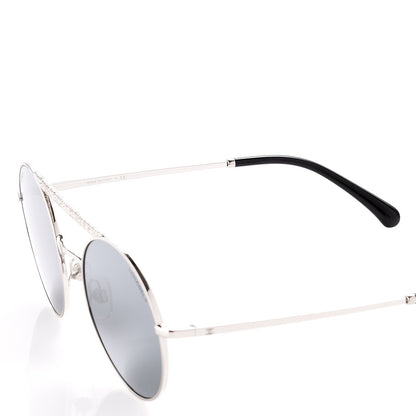 Chanel Metal Winter Round Sunglasses 4232 Silver 5 of 7