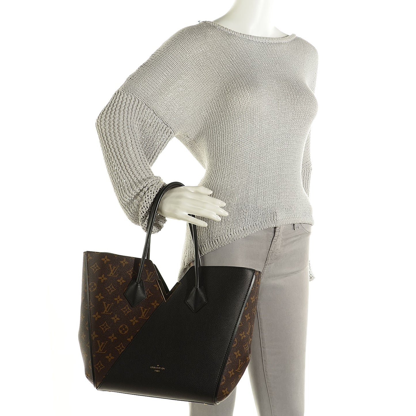 Calfskin Monogram Kimono Tote Black