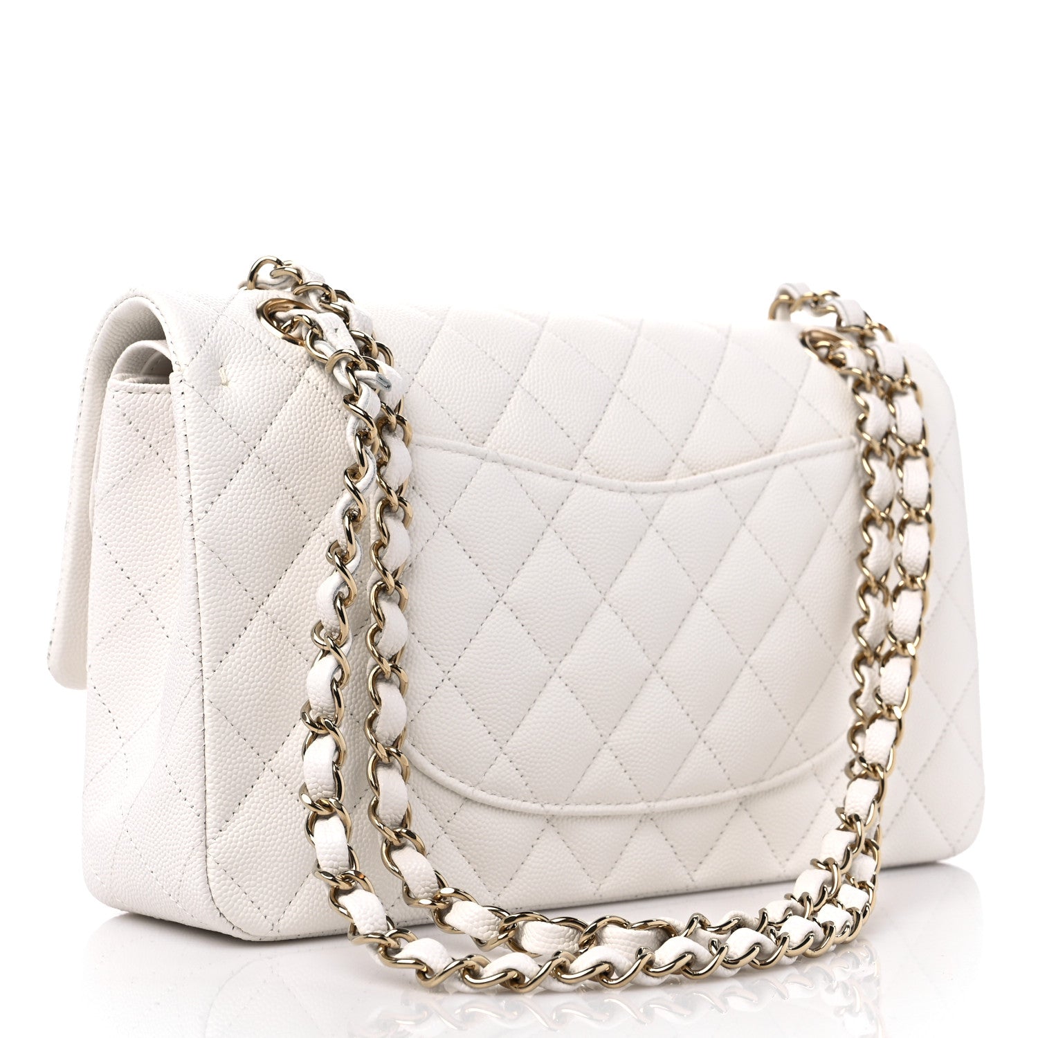 Chanel Caviar Quilted Medium Double Flap White 3 of 9