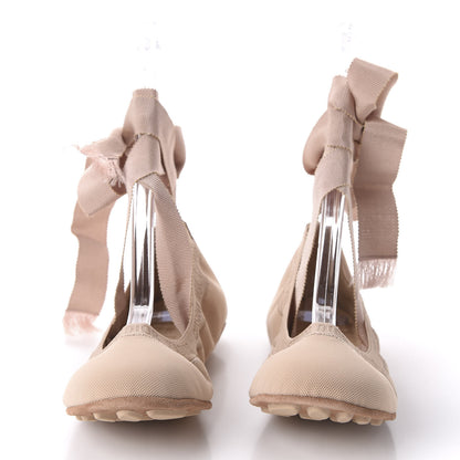 Christian Dior Micro Mesh Academy Lace-Up Ballerina Flats 36.5 Nude 2 of 9