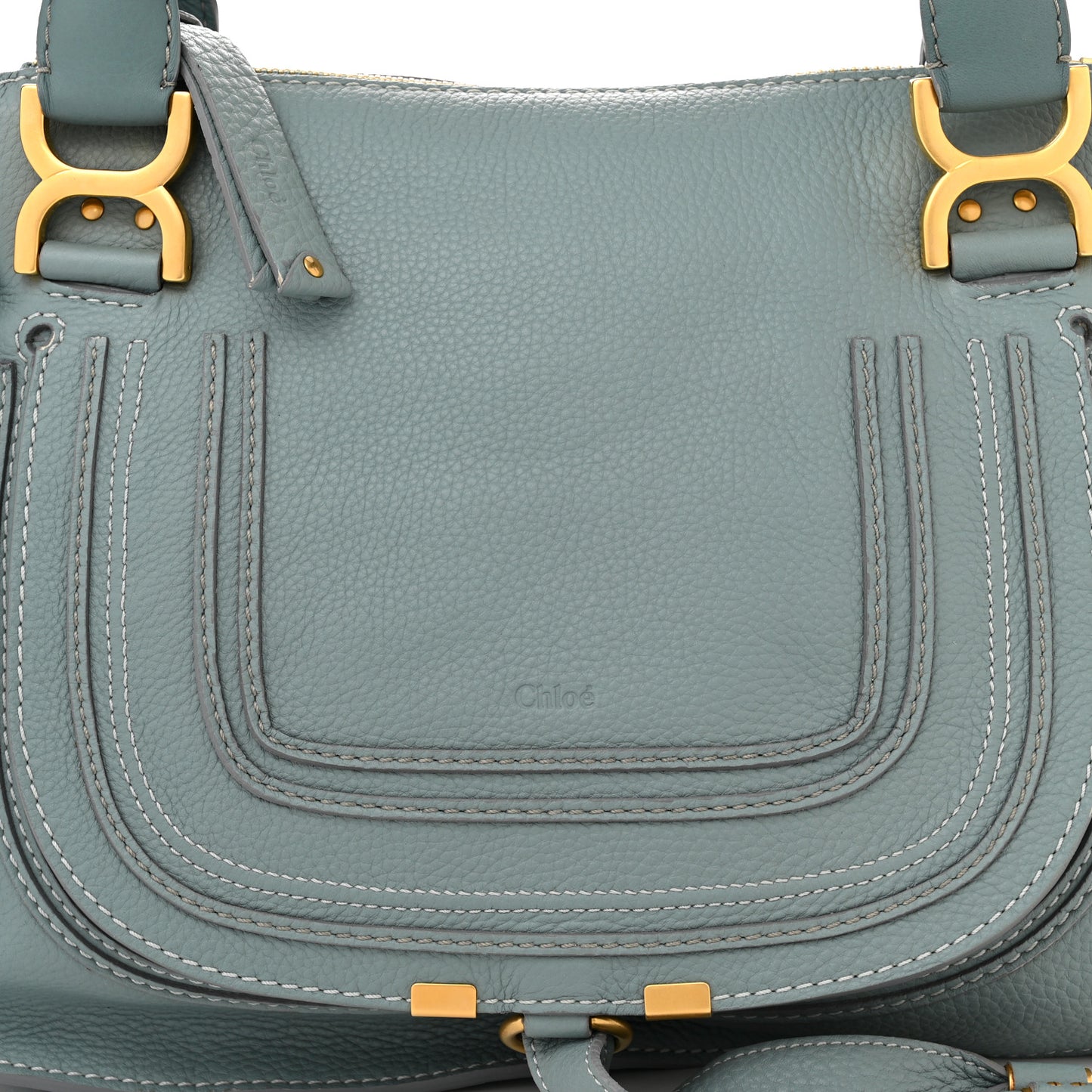 Calfskin Small Marcie Satchel Faded Blue