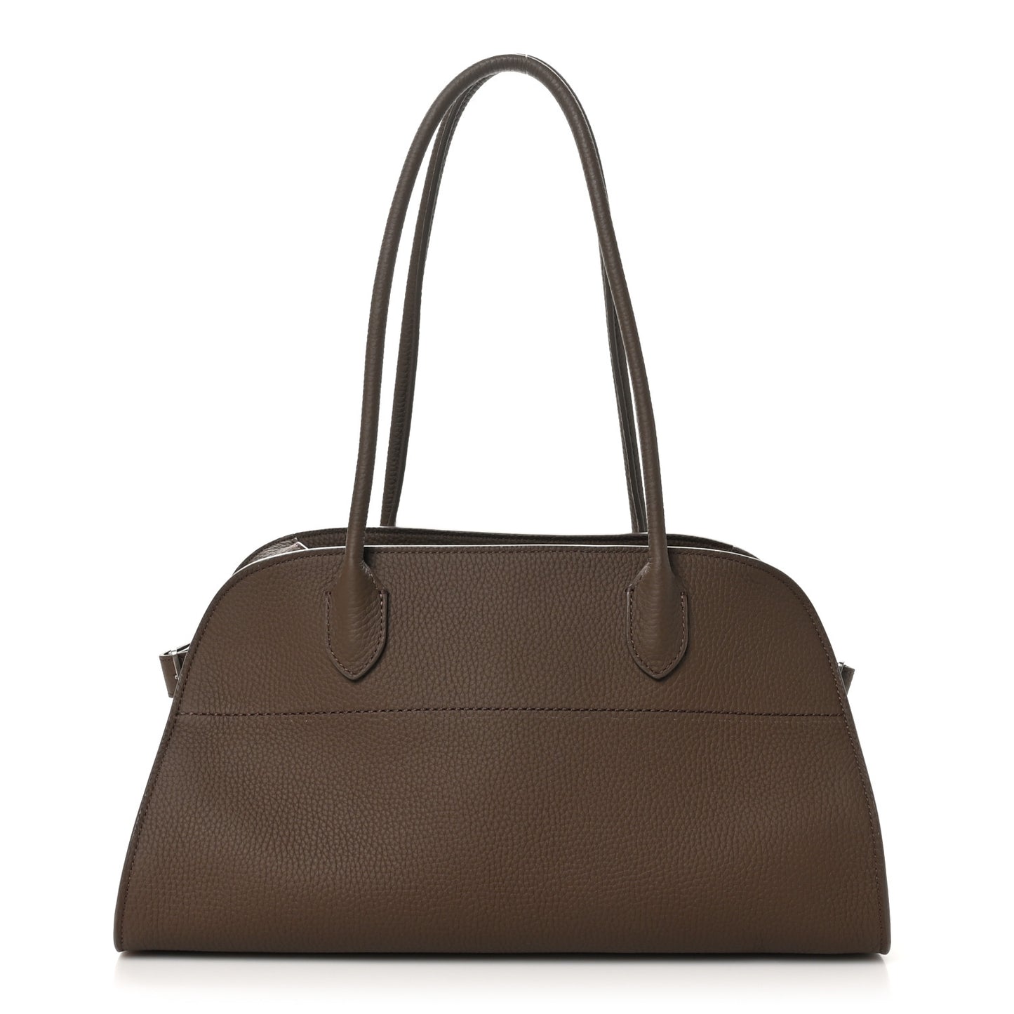 Matte Grained Calfskin Margaux Shoulder 12 Dark Olive