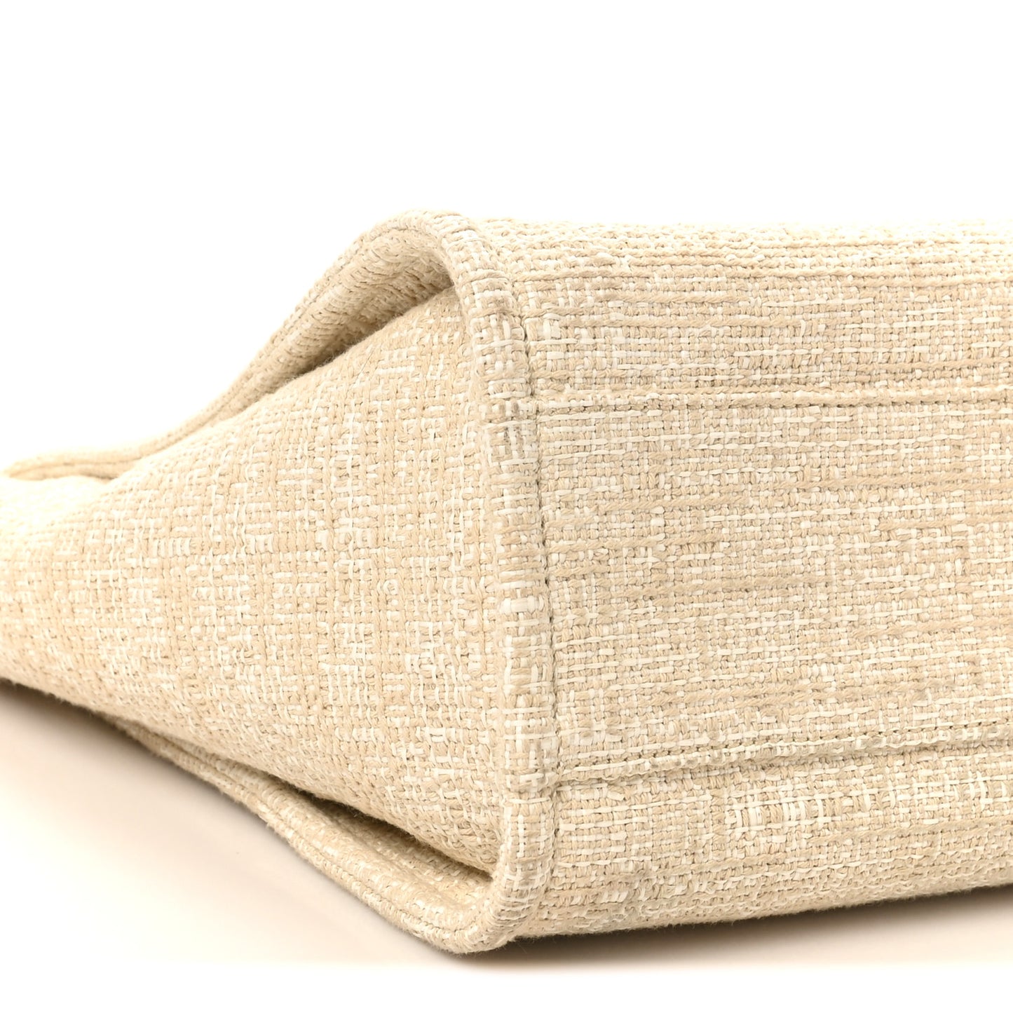 Lurex Boucle Small Deauville Tote Ivory