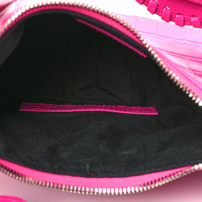 Balenciaga Extra Supple Calfskin Crocodile Embossed XS Le Cagole Shoulder Bag Violet Fuxia 5 of 10