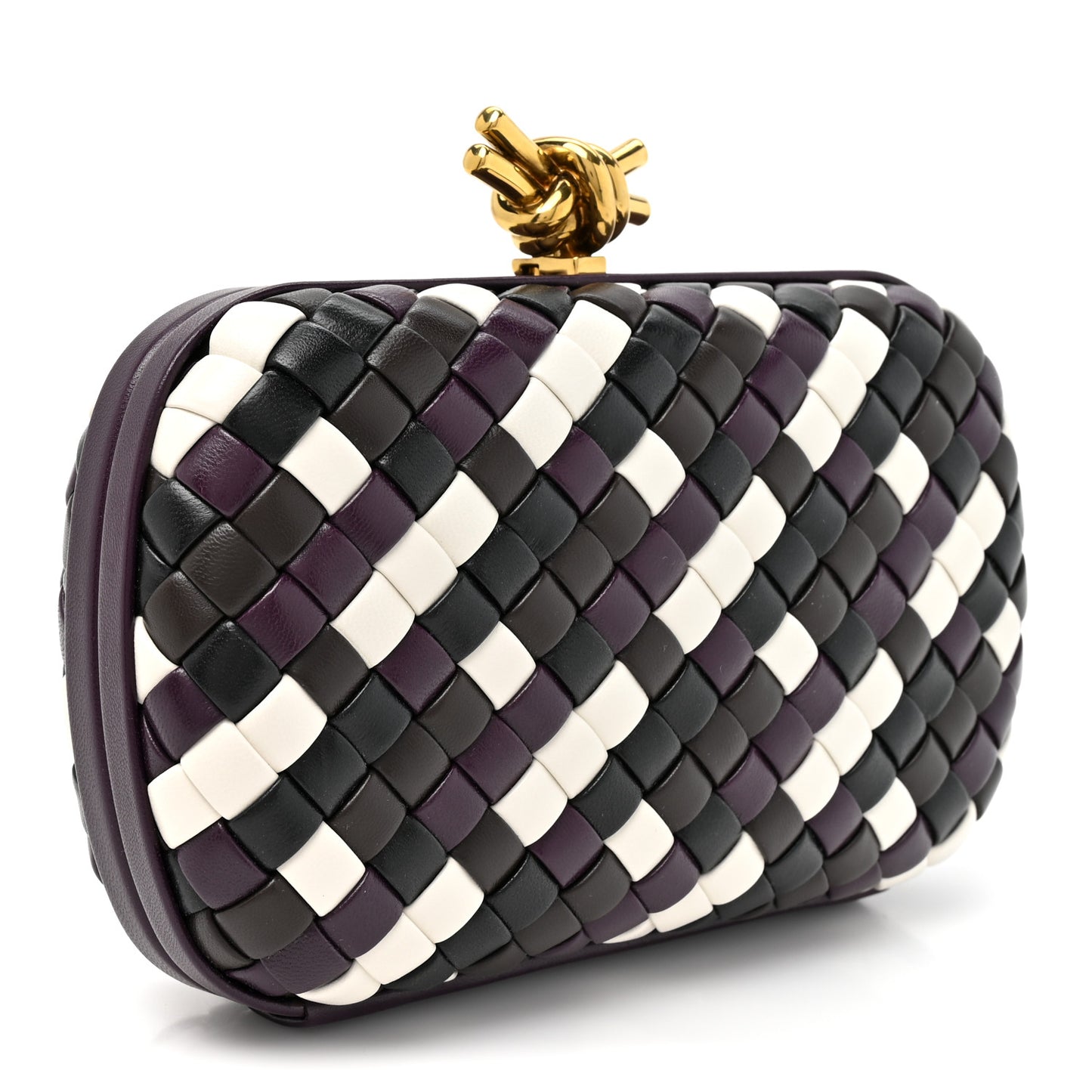 Nappa Intrecciato Knot Clutch Purple Multicolor Purple Multicolor