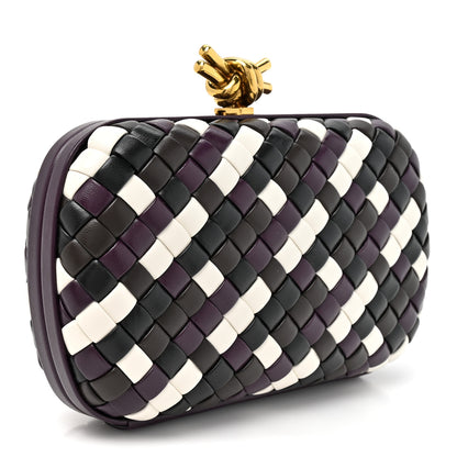 Bottega Veneta Nappa Intrecciato Knot Clutch Purple Multicolor Purple Multicolor 3 of 8
