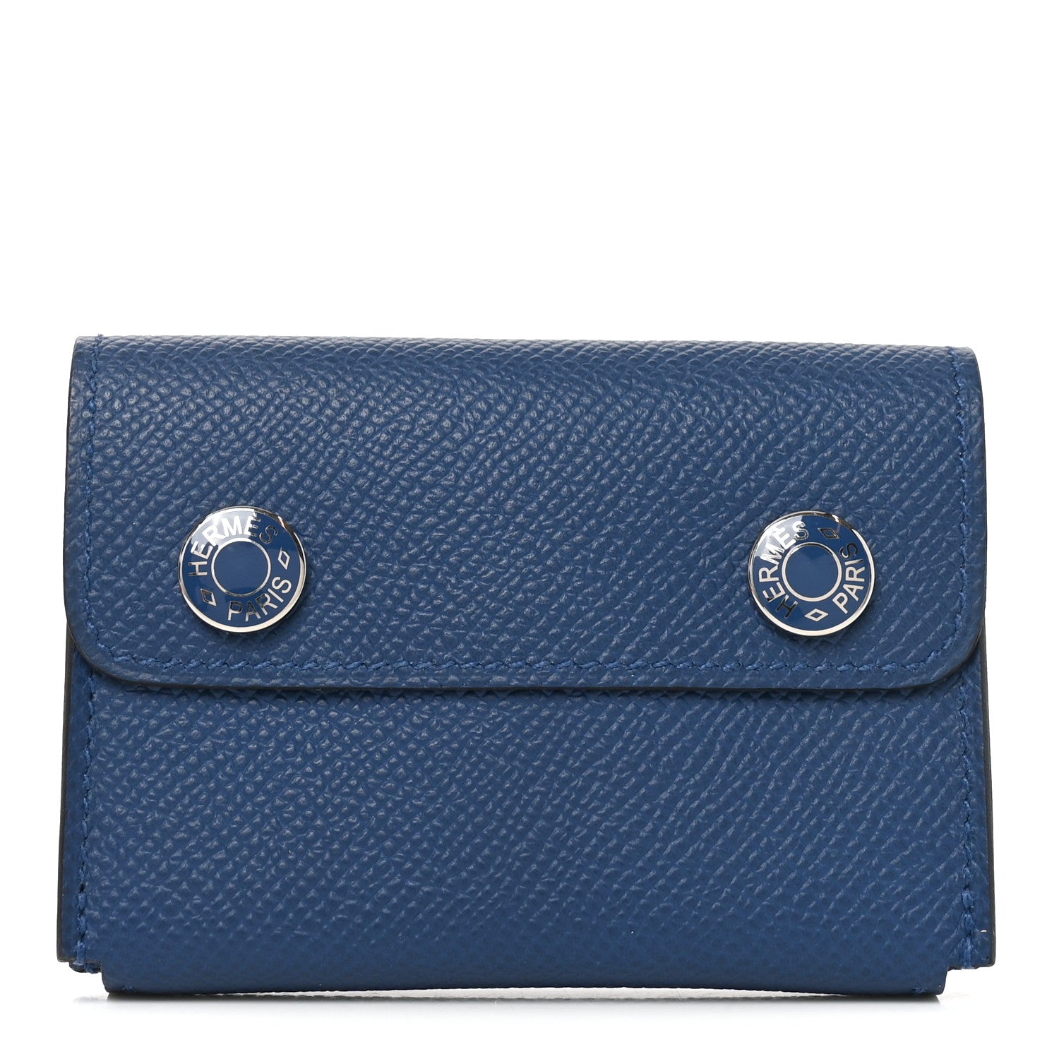 Hermes Epsom Hermesnap Card Holder Bleu Tie 1 of 7