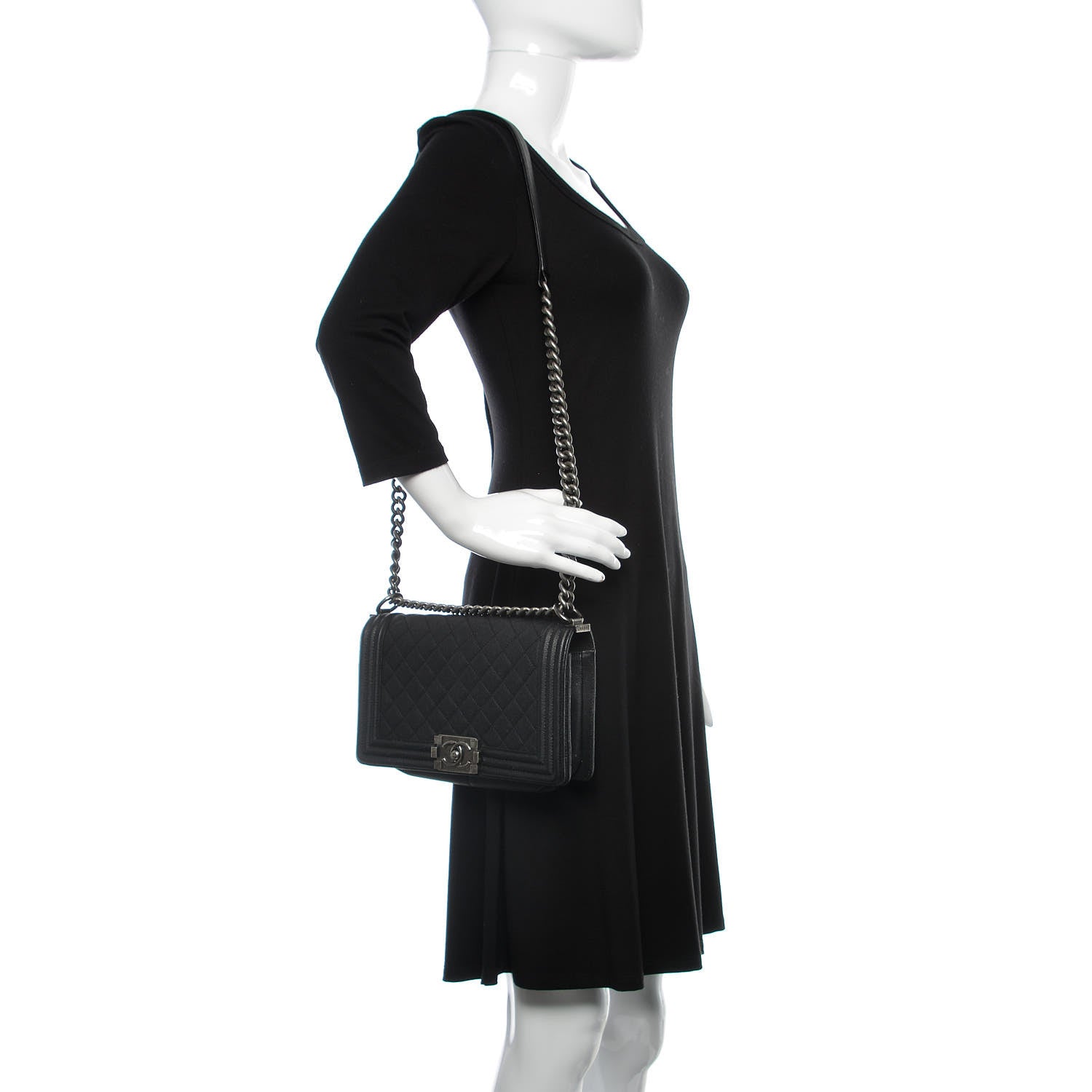 Chanel Caviar Quilted Medium Boy Flap Black 2 of 11