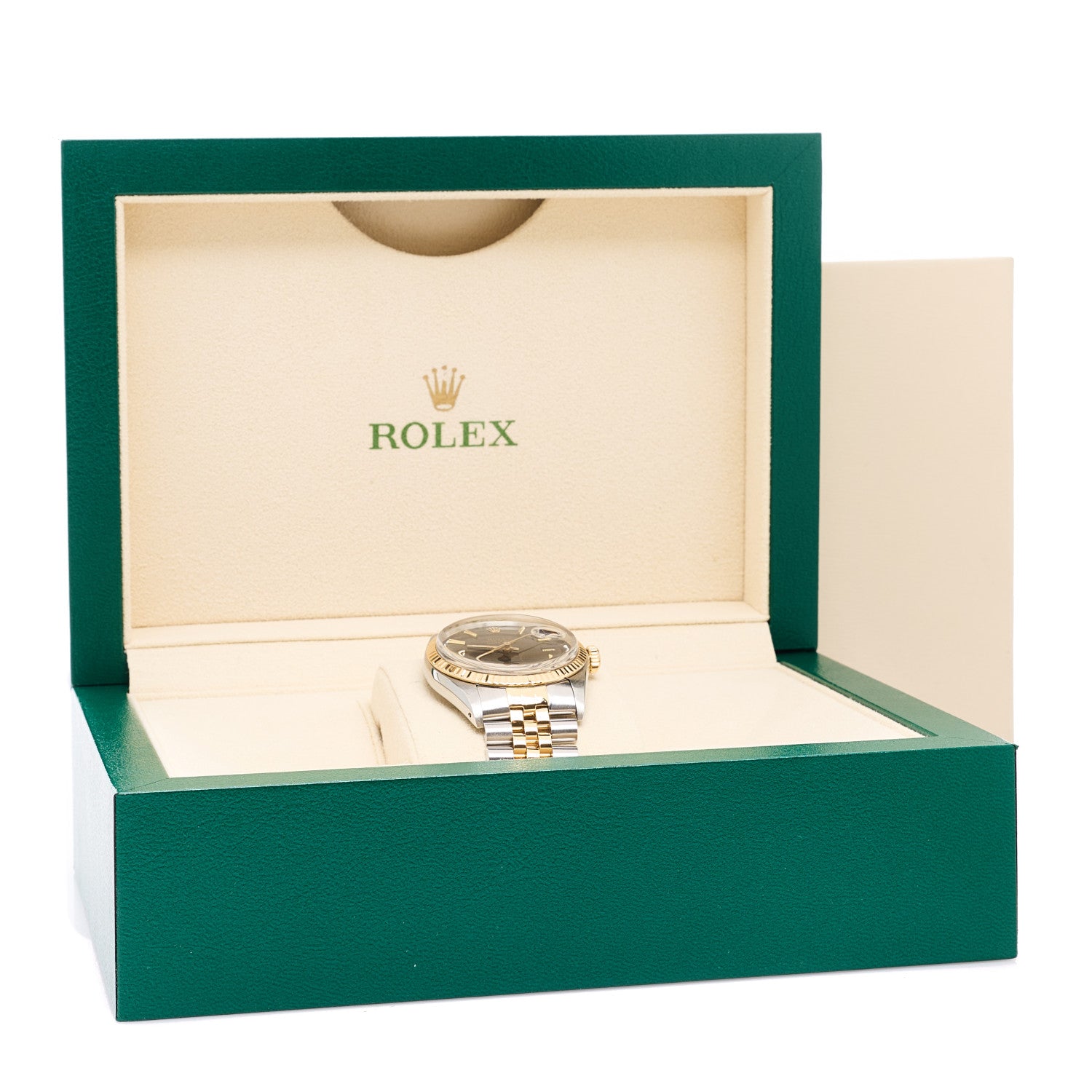 Rolex Stainless Steel 18K Yellow Gold 36mm Oyster Perpetual Datejust Watch Black 16233 5 of 5