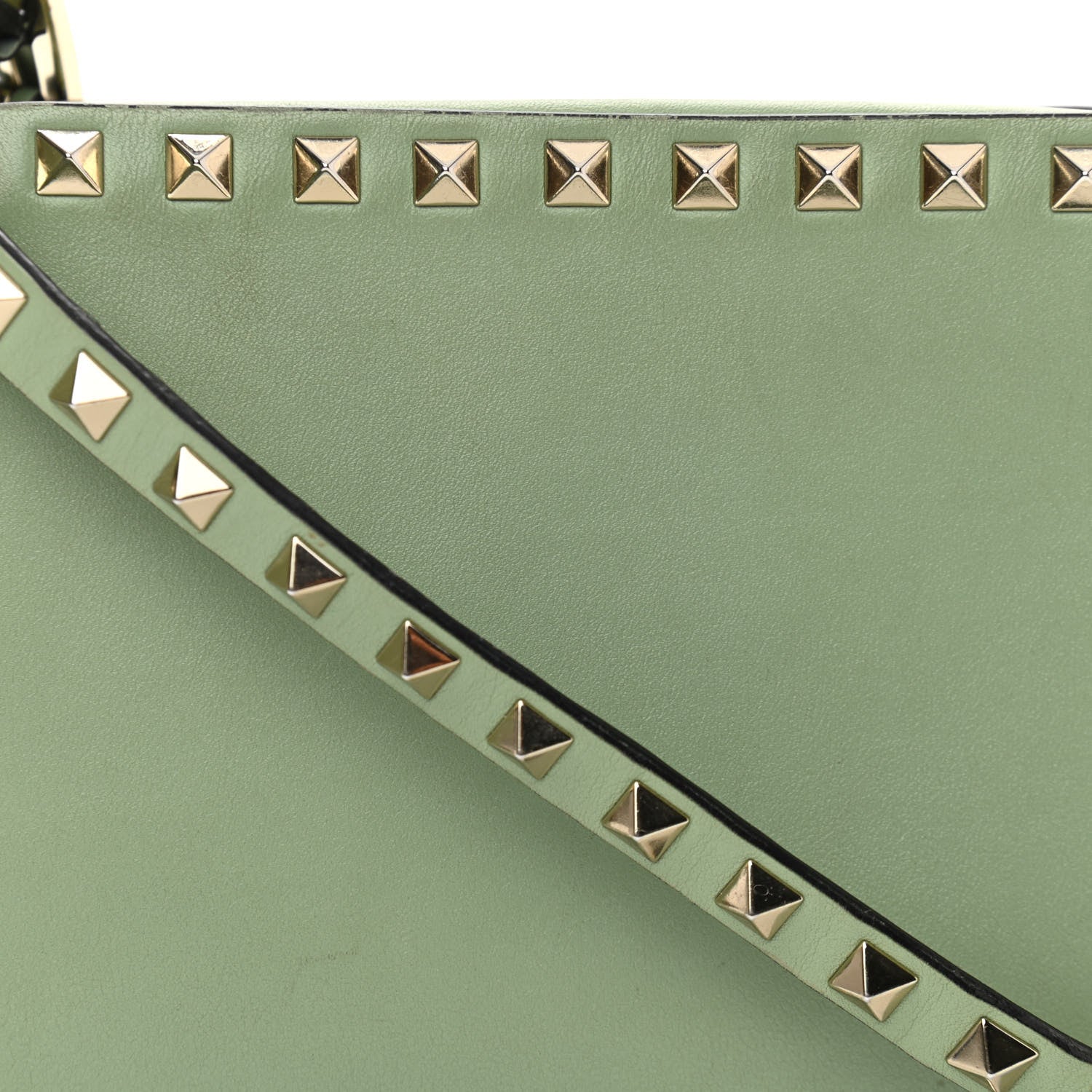 Valentino Garavani Calfskin Rockstud Camera Crossbody Bag Powder Green 8 of 10