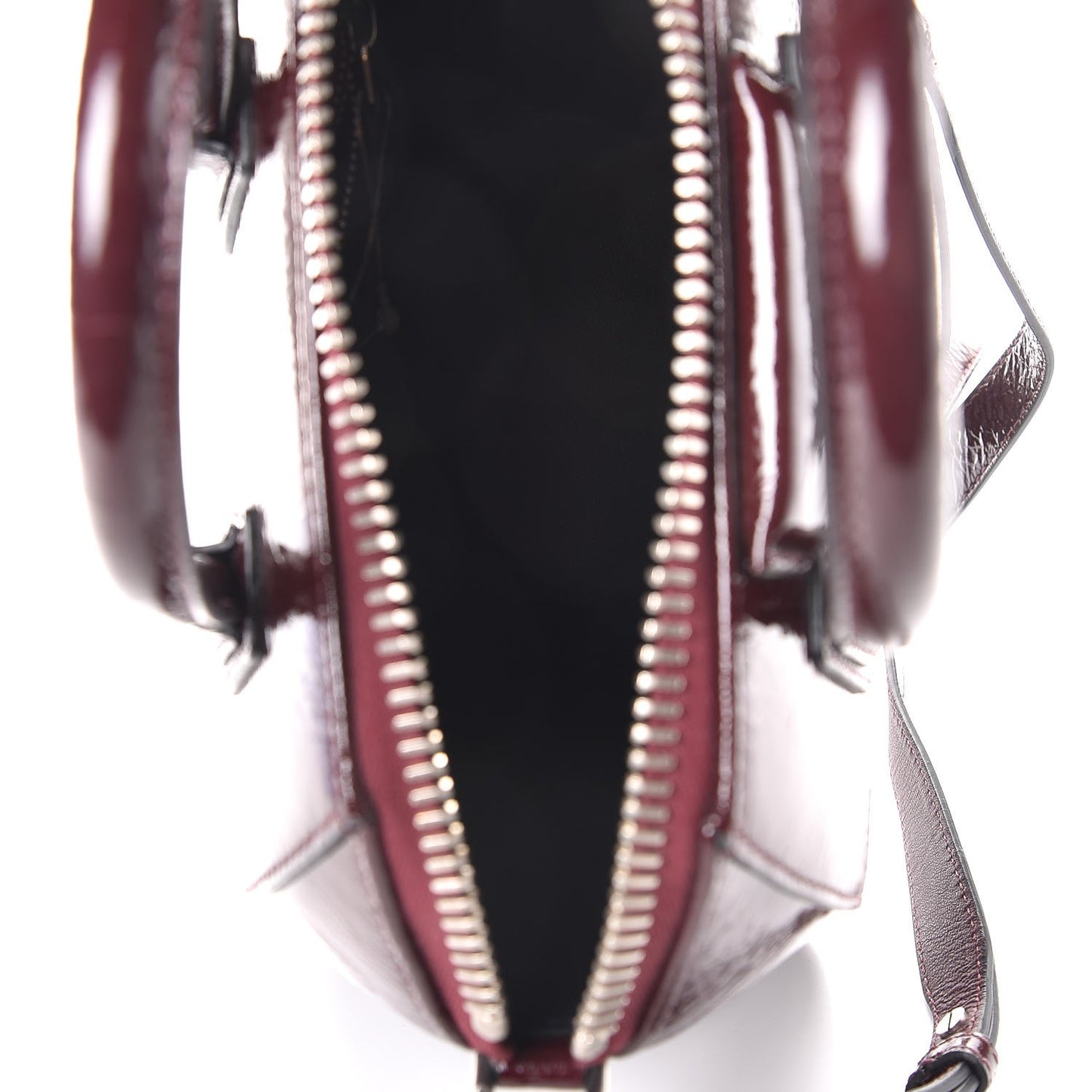 Crinkled Patent Calfskin Mini Antigona Aubergine