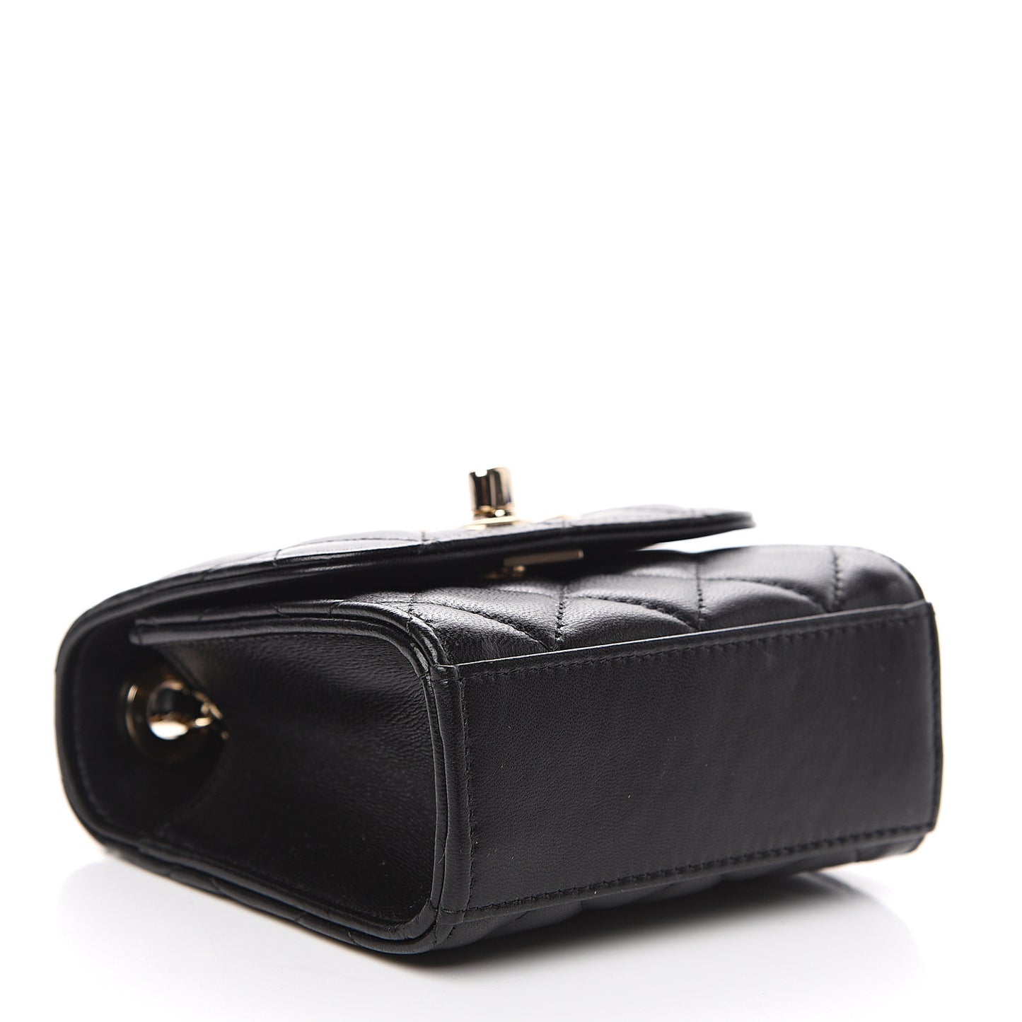Lambskin Quilted Mini Trendy CC Chain Wallet Black