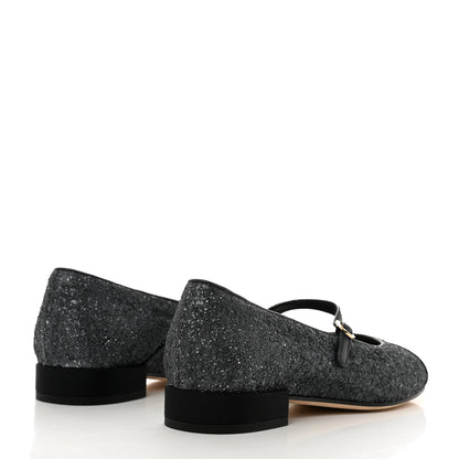 Chanel Glitter Grosgrain Cap Toe Mary Jane Flats 36.5 Gray 4 of 8