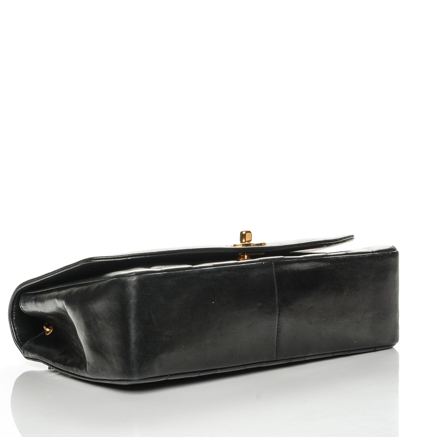 Lambskin Quilted Medium Single Flap Black
