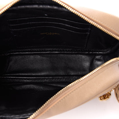 Saint Laurent Grain De Poudre Matelasse Monogram Mini Lou Camera Bag Dark Latte 5 of 9