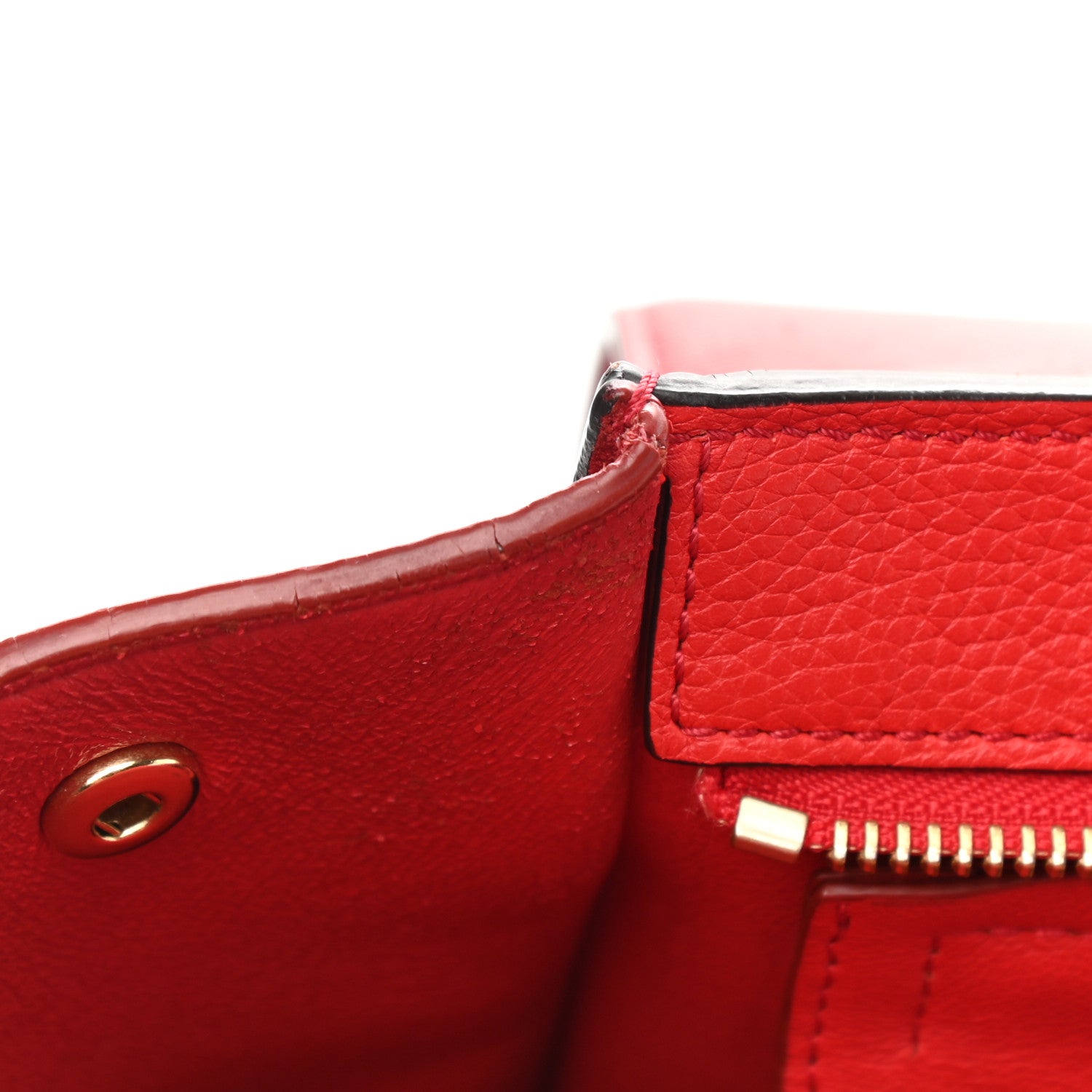 Celine Drummed Calfskin Suede Medium Trapeze Coquelicot 20 of 28
