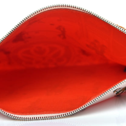 Hermes Silk Ex-Libris Les Parisiennes Silky Pocket Cosmetic Case Sesame Nata Bronze 4 of 8