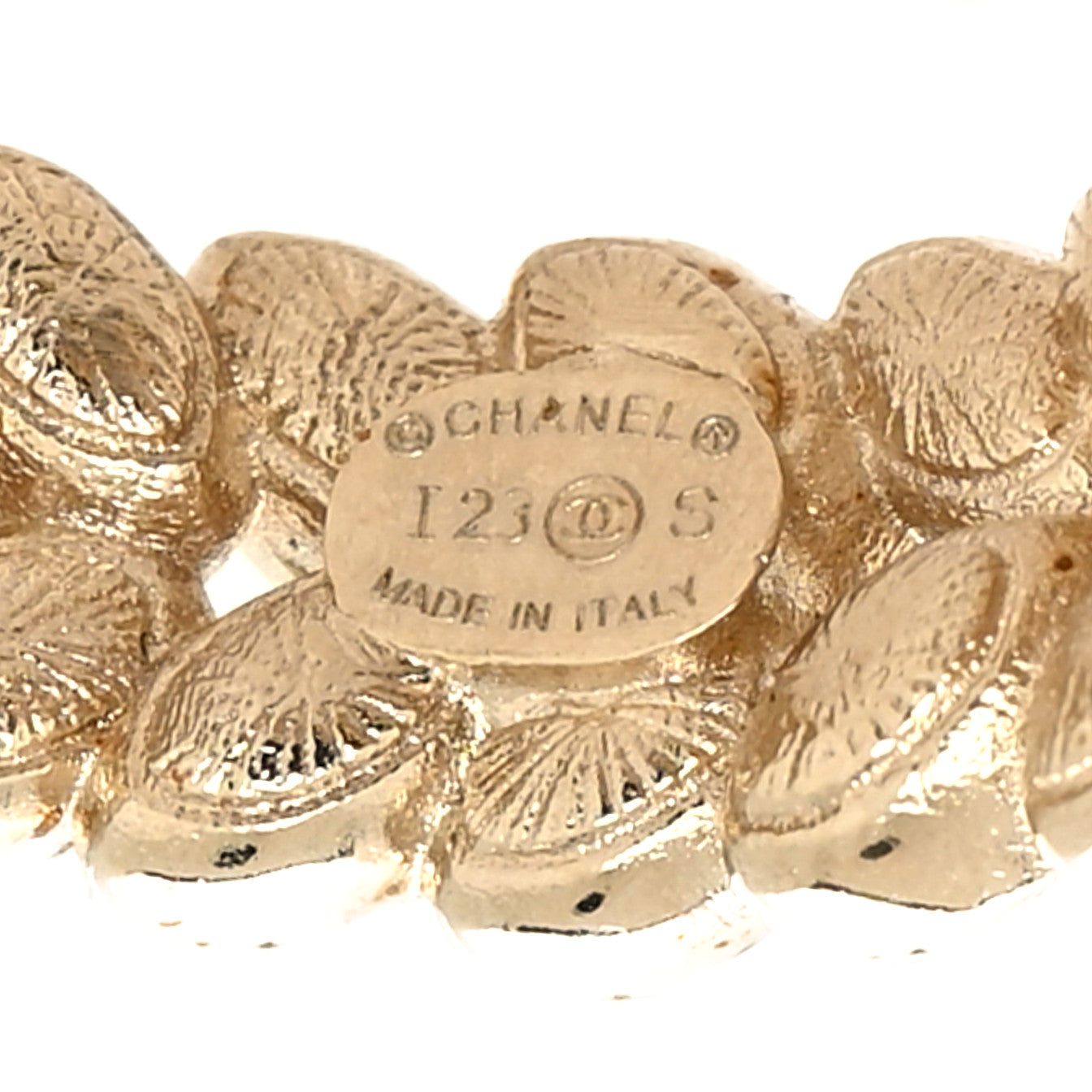 Chanel Crystal Sparkling Wheat CC Hoop Earrings Gold 4 of 4
