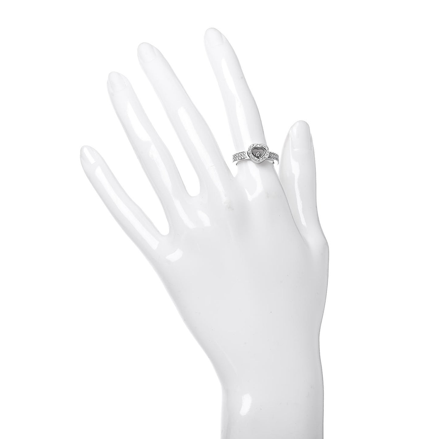 18K White Gold Diamond Happy Heart Ring 53 6.25