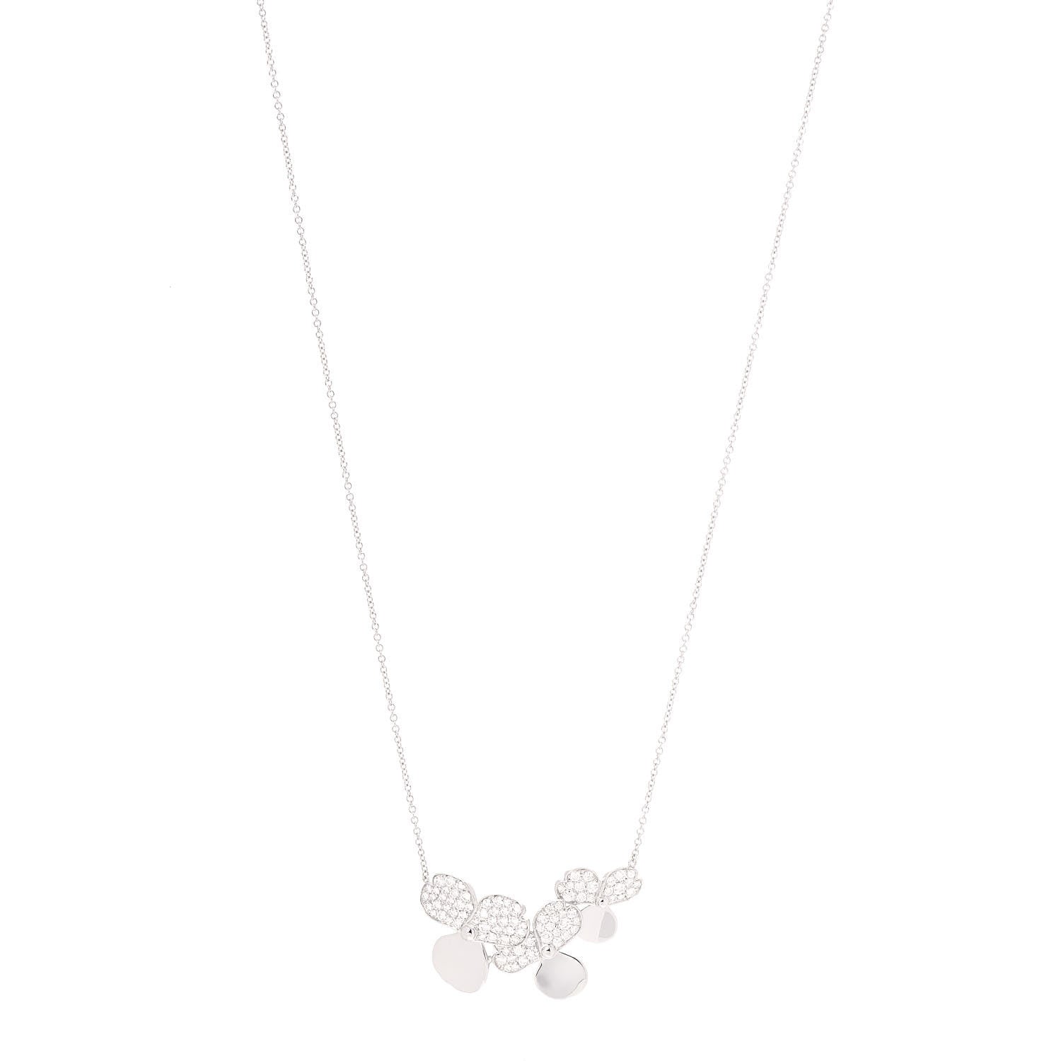 Tiffany Platinum Diamond Mini Paper Flowers Cluster Pendant Necklace 1 of 6