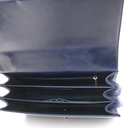 Chanel Iridescent Calfskin Quilted Straight Lined Flap Navy 7 of 11