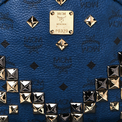 MCM Visetos Studded Medium Stark M Backpack Munich Blue 7 of 11