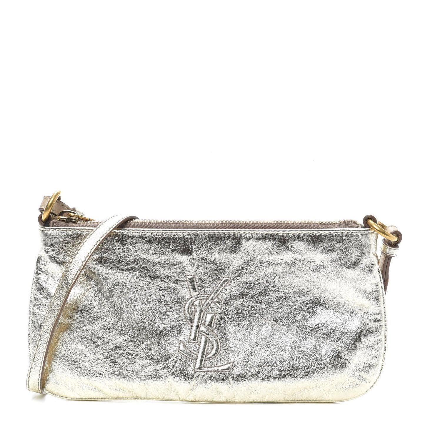 Metallic Calfskin Monogram Pouch Gold