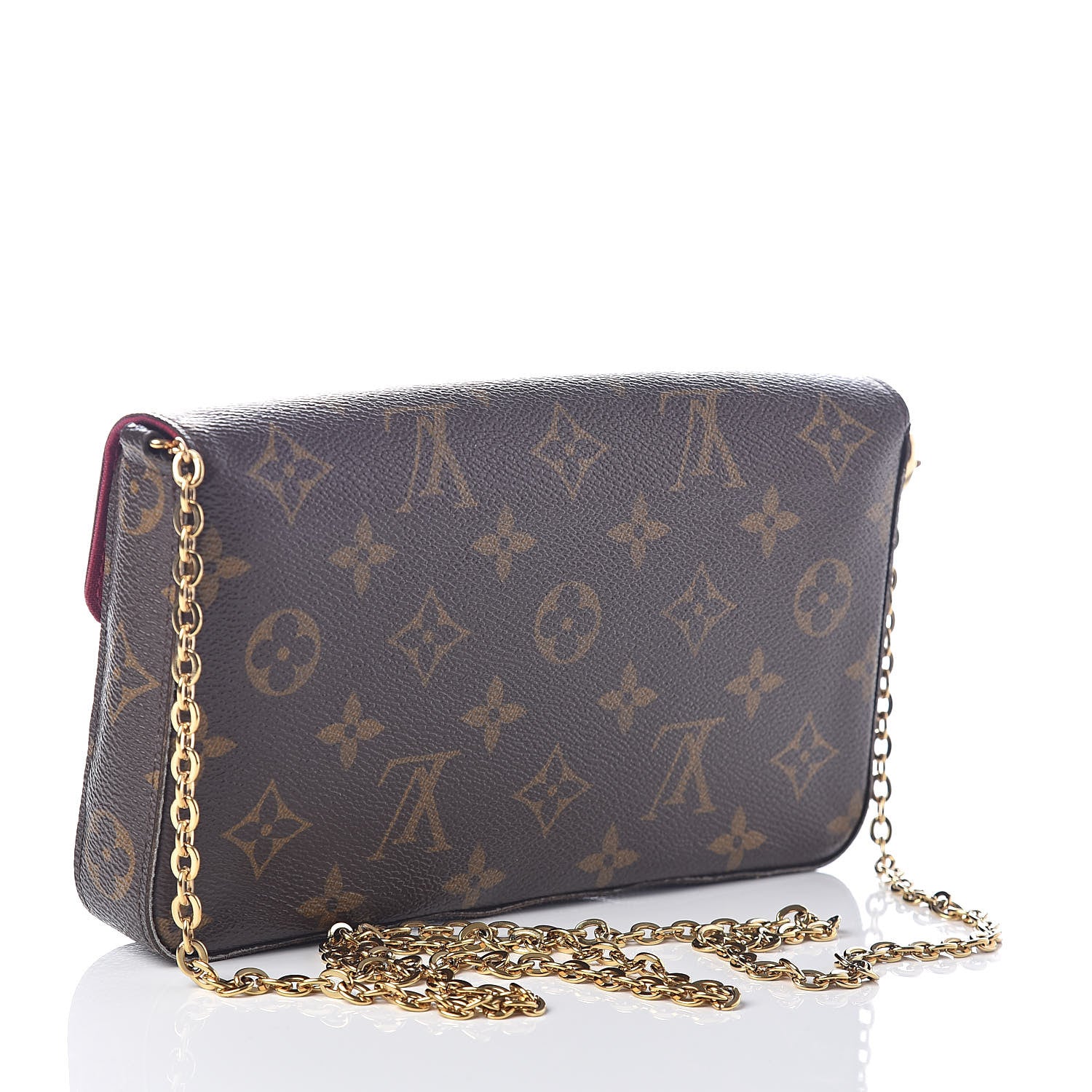 Louis Vuitton Monogram Pochette Felicie Chain Wallet Fuchsia 3 of 9