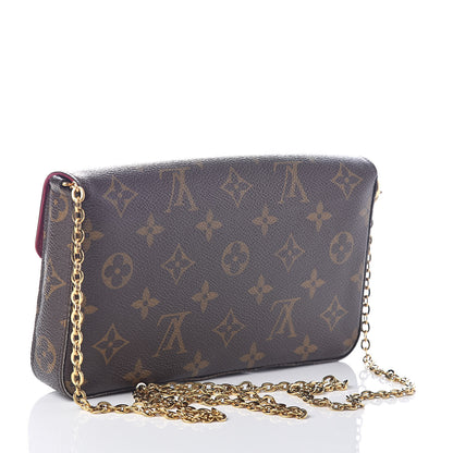 Louis Vuitton Monogram Pochette Felicie Chain Wallet Fuchsia 3 of 9