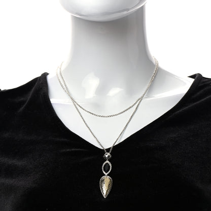 John Hardy Sterling Silver 18K Yellow Gold Onyx Classic Chain Drop Pendant Necklace 2 of 5