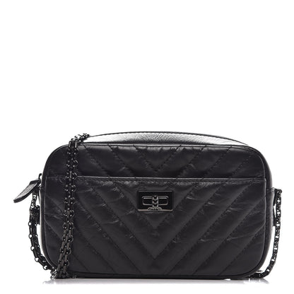 Chanel Aged Calfskin Chevron Mini Reissue Camera Case So Black 1 of 8
