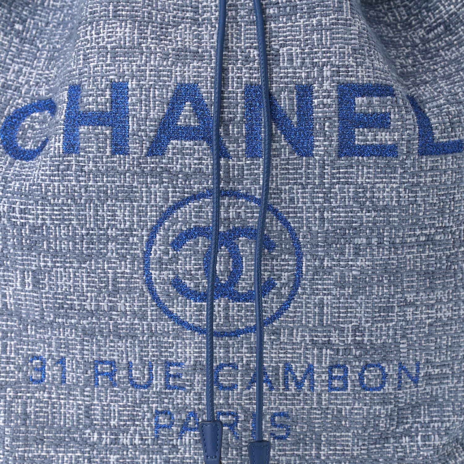 Chanel Canvas Large Deauville Backpack Blue 8 of 12