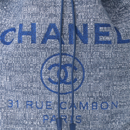 Chanel Canvas Large Deauville Backpack Blue 8 of 12