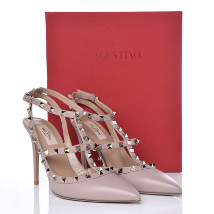 Valentino Garavani Nappa Rockstud Ankle Strap Pumps 40 Poudre 9 of 9