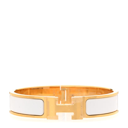 Hermes Enamel Narrow Clic Clac H Bracelet GM White 1 of 5