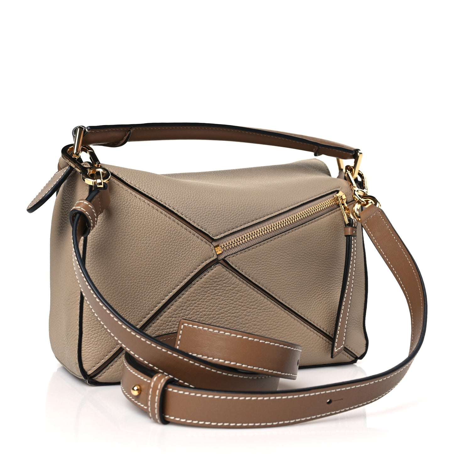 Grained Calfskin Small Puzzle Bag Sand Mink