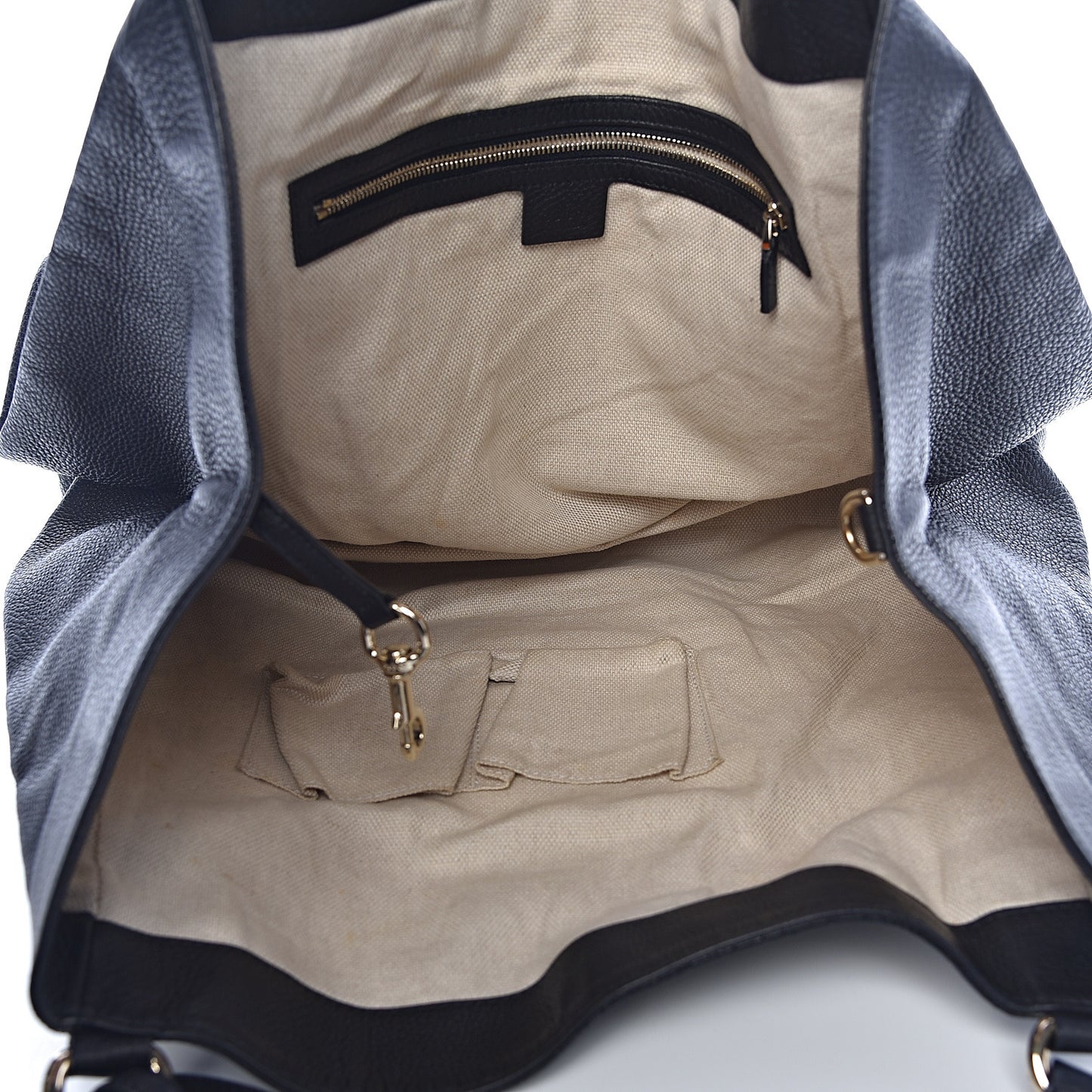 Pebbled Calfskin Large Soho Shoulder Bag Black