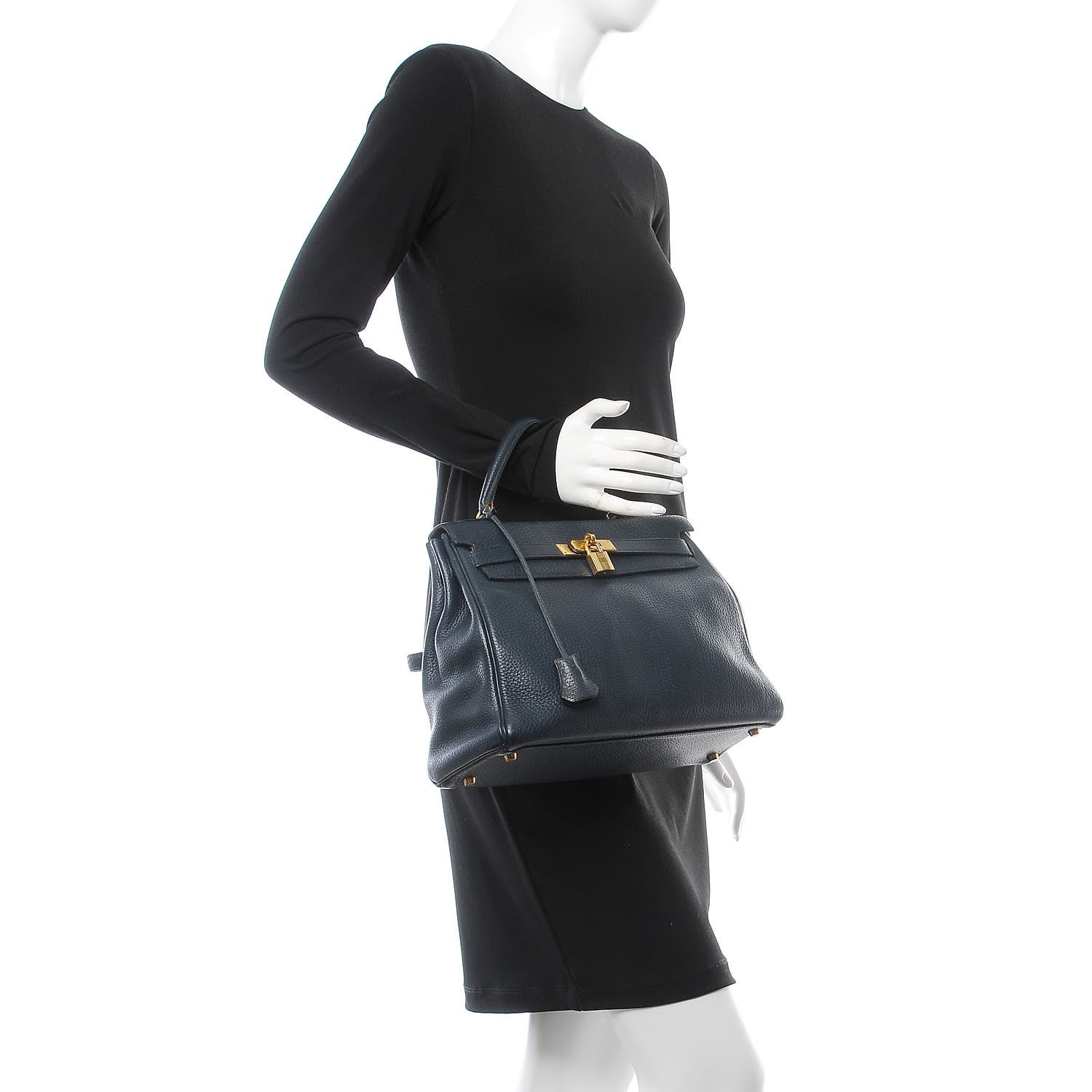 Hermes Fjord Kelly Retourne 32 Bleu Marine 2 of 17