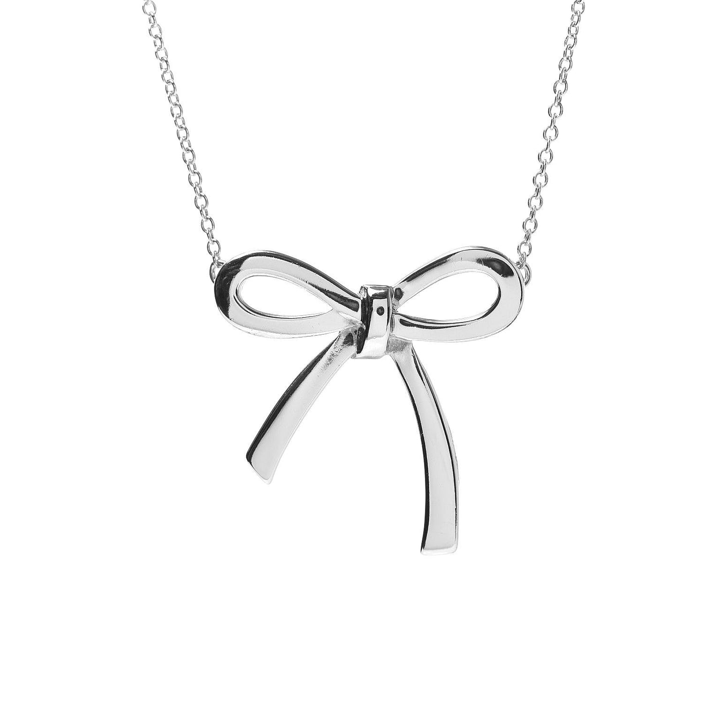 Sterling Silver Bow Pendant Necklace