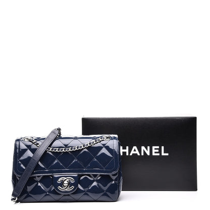 Chanel Patent Quilted Small Coco Shine Flap Navy 8 of 8