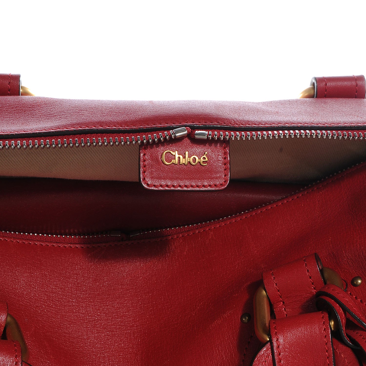 Chloe Calfskin Aurore Duffle Bag Vermillion Red 6 of 8