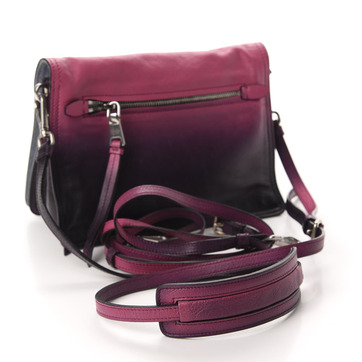 Prada Glace Calf Ombre Etiquette Flap Fuxia Astrale 3 of 10