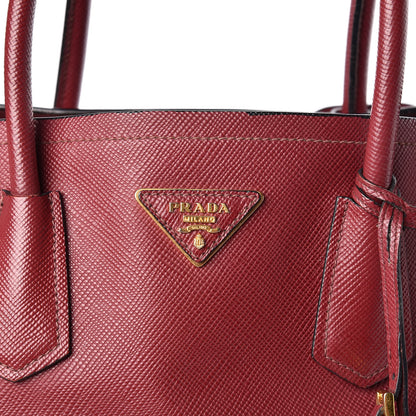 Prada Saffiano Cuir Large Double Bag Cherry 10 of 14